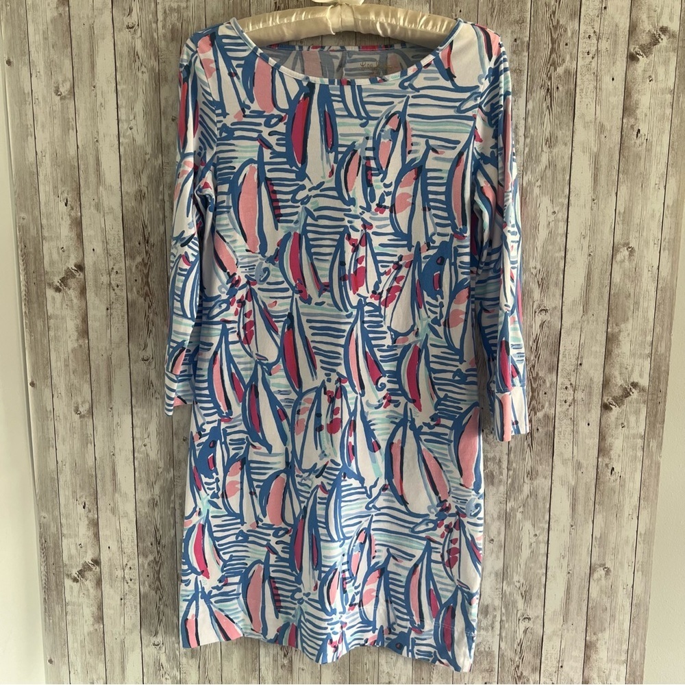 Lilly Pulitzer Marlowe Red Right Return Sailboat Nautical Coastal Dress Small